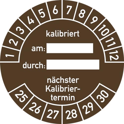 Dreifke® Prüfplakette kalibriert am: durch: nächster...2025-2030,Folie,Ø 40 mm,10 Stück von Dreifke