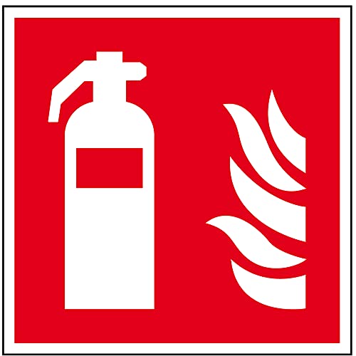 Dreifke® Schild I Brandschutzzeichen Feuerlöscher, Aluminium, 200x200mm, ASR A1.3, DIN EN ISO 7010 F001 von Dreifke
