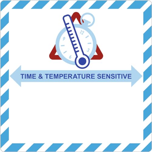 Time & Temperature Sensitive zum Selbstbeschriften, Aufkleber, 100x100 mm von Dreifke