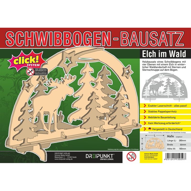 Bausatz Schwibbogen 'Elch Im Wald' von Dreipunkt Verlag