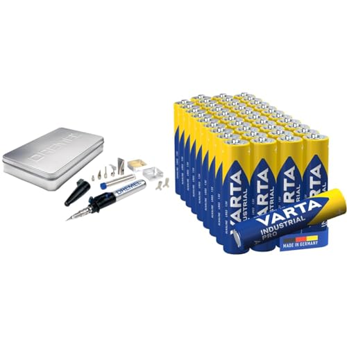 Dremel 2000 VersaTip Lötkolben - Brennkolben und Löt-Set & VARTA Batterien AAA, 40 Stück, Industrial Pro, Alkaline Batterie von Dremel