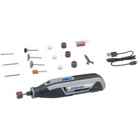 Dremel 7760 Lite, 15 tlg. Zubehör, Akku-Multitool, USB-Kabel von Grau