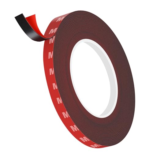 Doppelseitiges Klebeband Extra Stark, Montageband Wasserdichtes Klebeband Hitzebeständig 5m x 5mm Schwarz Schaumstoffband Für Kfz-Dekorationen von Drenky