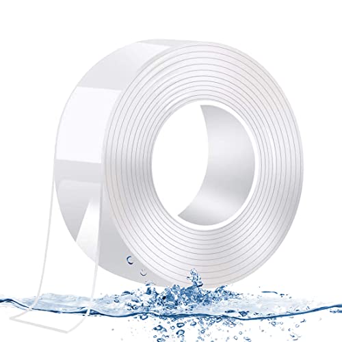 Drenky Doppelseitiges Klebeband Extra Stark,Klebeband Doppelseitig Wasserdichtes Transparent Nano Tape Wiederverwendbar 5m×3cm für Teppiche, Bilderrahmen und Kissen von Drenky