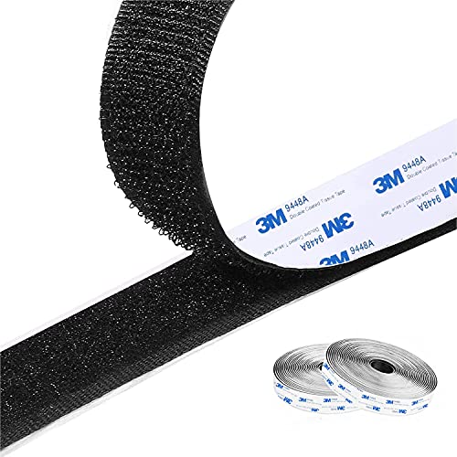 Drenky Klettverschluss Selbstklebend,3M Klettband Selbstklebend Für Stoff Schwarz Doppelseitiges Fliegengitter Klettband Doppelseitig,Statt Nägel Und Leim(5m×20mm) von Drenky