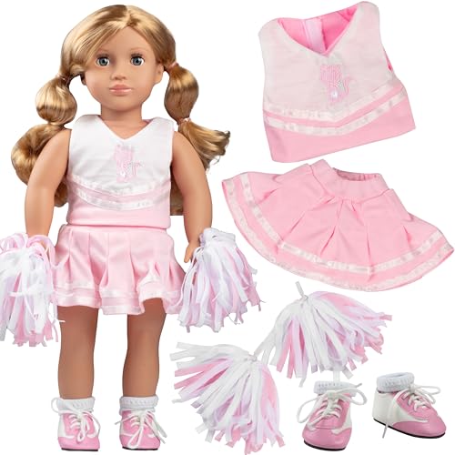 5-teiliges Cheerleader-Uniform-Puppen-Outfit für 45,7 cm große Puppen – Kleidung & Zubehör Set enthält Pompons, Uniform, Socken und Cheer-Schuhe – Sportgeschenke für Mädchen 5-teiliges Cheerleader-Uniform-Puppen-Outfit für 45,7 cm große Puppen – Kleidung & Zubehör Set enthält Pompons, Uniform, Socken und Cheer-Schuhe – Sportgeschenke für Mädchen von Dress Along Dolly