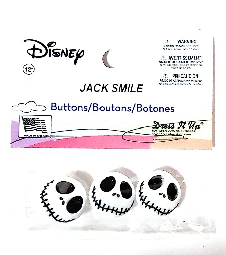 Disney's Nightmare Before Christmas Jack Skellington Buttons von Dress It Up Buttons and Embellishments – 3 Stück – Jack Smile Disney's Nightmare Before Christmas Jack Skellington Buttons von Dress It Up Buttons and Embellishments – 3 Stück – Jack Smile von Dress It Up