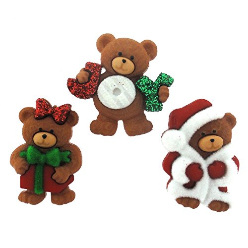 Dress It Up Geformte Knöpfe "A Beary Merry Christmas" – pro Packung von Dress It Up