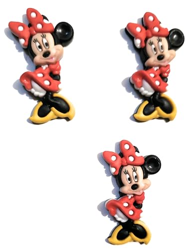 Dress It Up Knöpfe und Verzierungen aus der klassischen Disney-Freunde-Kollektion – 3 Stück – Minnie-Maus-Singles – Stil 1 von Dress It Up