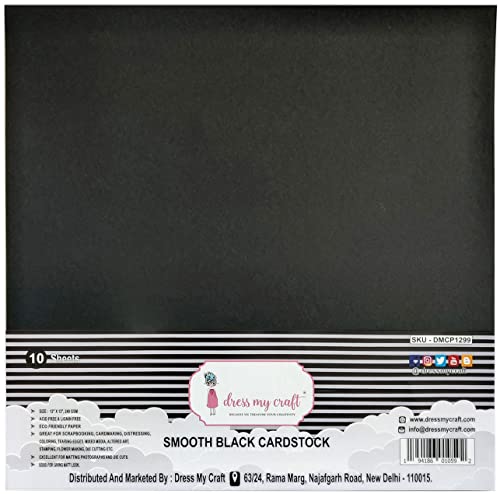 Dress My Craft Smooth Cardstock 240gsm 12"X12" 10/Pkg-Black Dress My Craft Smooth Cardstock 240gsm 12"X12" 10/Pkg-Black von Dress My Craft