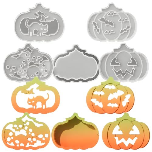 Dreuhuing Kürbisform, Halloween-Bastelwerkzeug, Halloween-Gießform-Set für Ton, Gips, Harz, Basteln, Erwachsene, Kinder, Seife, Kerzen Dreuhuing Kürbisform, Halloween-Bastelwerkzeug, Halloween-Gießform-Set für Ton, Gips, Harz, Basteln, Erwachsene, Kinder, Seife, Kerzen von Dreuhuing
