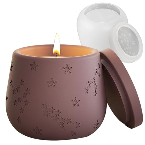 Silikonform Kerzenhalter, Silikonform Dose mit Deckel, Kerzenform Silikon, Gießformen Silikon Kerzenbecher mit Sterne Muster, Weihnachten Silikonformen Kerzenhalter, für D-IY Duftkerzen Silikonform Kerzenhalter, Silikonform Dose mit Deckel, Kerzenform Silikon, Gießformen Silikon Kerzenbecher mit Sterne Muster, Weihnachten Silikonformen Kerzenhalter, für D-IY Duftkerzen von Dreuhuing