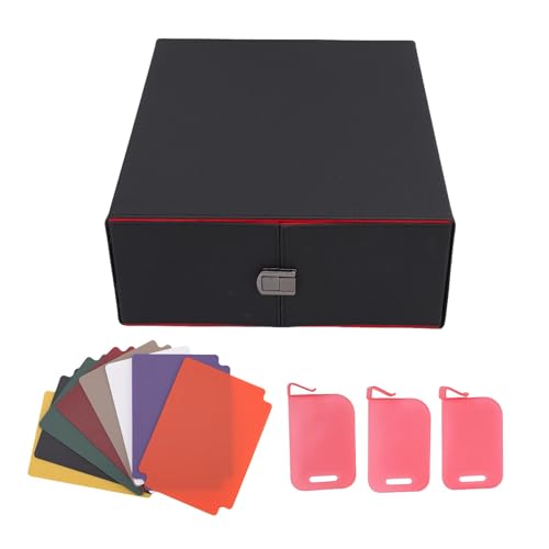 Drfeify Kartendecksfall, 3 Zeilen Handelspeicherbox mit 3 Trennwänden und 8 Ständen, Magnetverschluss Commander Deck Box für TCG -Baseball -Sportkarten (Rot) von Drfeify