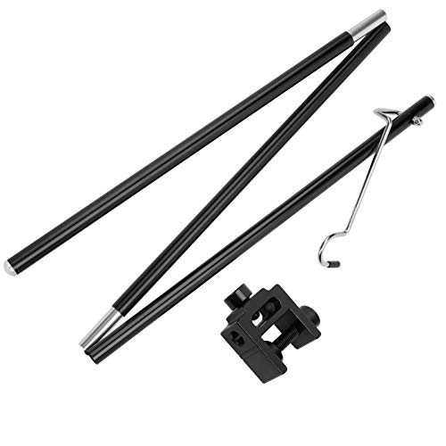 Drfeify Tragbare Aluminium -Legierungs -Camping Lichtstange für Outdoor Aktivitäten, Leichte Faltbare Laterne Ständer für Reisen/Camping, Einstellbare Höhenhalterung für Tisch/Desktop (BLACK) von Drfeify