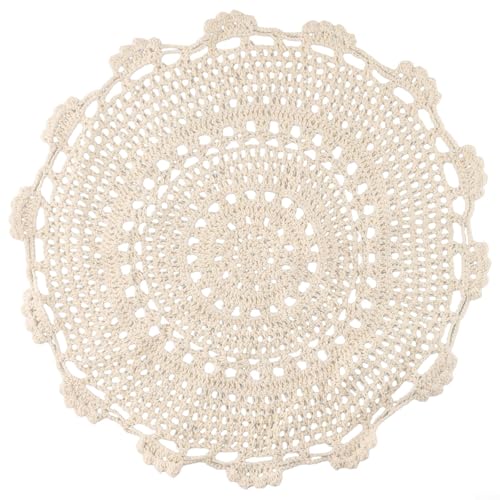Spitzendeckchen, handgefertigt, Häkelspitze, Baumwolle, Tischset, runde Spitze, Tischdecken, Vintage, Dekoration, Blumen-Tischdecke für Zuhause (13 cm) von Drhomeam