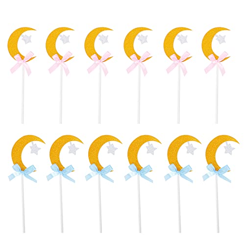 DriKou 12pcs Cupcake Toppers, Star Moon Shape Blue Tea Party Decoration for Birthday Party Baby Shower Gender Reveal Wedding Eid Mubarak Party Decorations DriKou 12pcs Cupcake Toppers, Star Moon Shape Blue Tea Party Decoration for Birthday Party Baby Shower Gender Reveal Wedding Eid Mubarak Party Decorations von DriKou