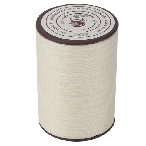 Drikou 0,45 mm Ledernähen Wachsschnur, 160 m Roll Handarbeit Strickhandwerk Wachsfaden für Leder -DIY -Projekt Halskette Armband Handwerk (rot) (Beige) von DriKou