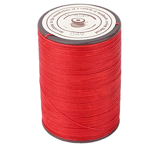Drikou 0,45 mm Ledernähen Wachsschnur, 160 m Roll Handarbeit Strickhandwerk Wachsfaden für Leder -DIY -Projekt Halskette Armband Handwerk (rot) (Red) von DriKou