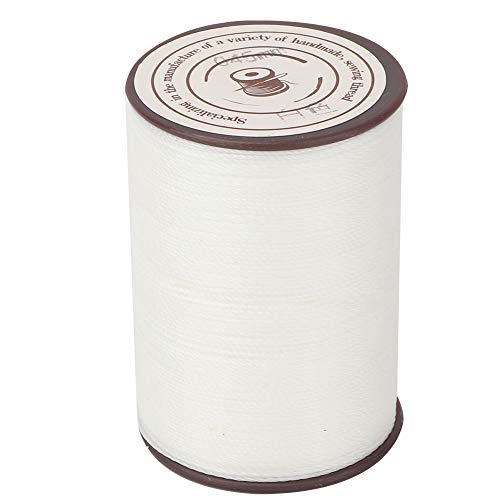 Drikou 0,45 mm Ledernähen Wachsschnur, 160 m Roll Handarbeit Strickhandwerk Wachsfaden für Leder -DIY -Projekt Halskette Armband Handwerk (rot) (White) von DriKou