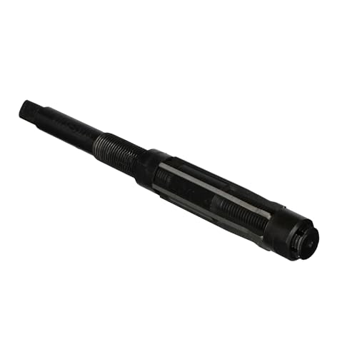 Drill America DWRRADJ-Serie Qualtech verstellbare Handreibahle aus Hochgeschwindigkeitsstahl, gerade Nut, rund mit quadratischem Ende, schwarzes Oxid-Finish, Größe L (1 Stück) von Drill America