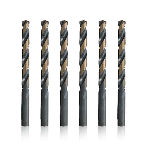Drill America KFD-Bohrer-Bit, 1,27 cm, Hochgeschwindigkeitsstahl, Schwarz und Gold, 6 Stück von Drill America