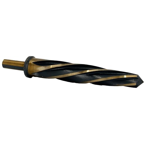 Drill America KFD-Serie 1,27 cm (1/2 Zoll) Hochgeschwindigkeitsstahl, schwarz und gold, gerader Schaft, Steg/Baureibahle, Baureibahle von Drill America