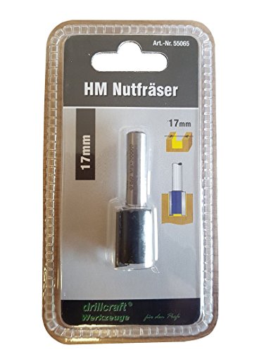 Schaftfräser Nutfräser D 17mm Schaft 8mm, HM, C Profil Holzfräser T-Nutschiene von Drillcraft