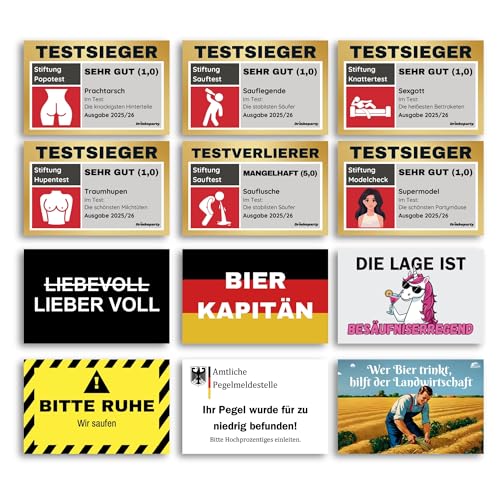 120x Malle Sticker Set in Top-Qualität mit UV-Beschichtung | 12 Motive x 10 Sticker | Malle Accessoire Sauf Saufen JGA Mallorca Aufkleber Saufen Stiftung Testsieger Festival Party | by Drinkoparty von Drinkoparty