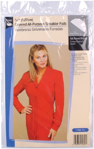 Dritz 1/2" Covered All-Purpose Shoulder Pads Allzweck-Schulterpolster, 1,27 cm, Weiß, 2 Stück, Kunststoff von Dritz