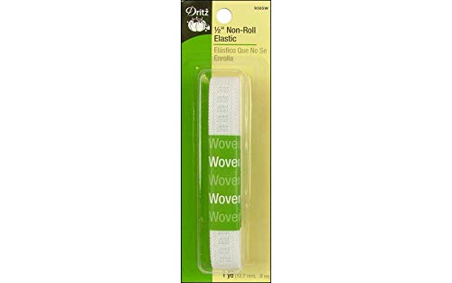 Dritz 1/2" Non-Roll Elastic Elastisch, Polyester, Weiß, 1/2-Inch by 1-Yard von Dritz