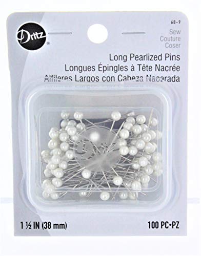 Dritz 1-1/2" Long Pearlized Pins, 100 Count, White Nähnadeln, Legierter Stahl, Weiss/opulenter Garten, 1-1/2-Inch Dritz 1-1/2" Long Pearlized Pins, 100 Count, White Nähnadeln, Legierter Stahl, Weiss/opulenter Garten, 1-1/2-Inch von Dritz