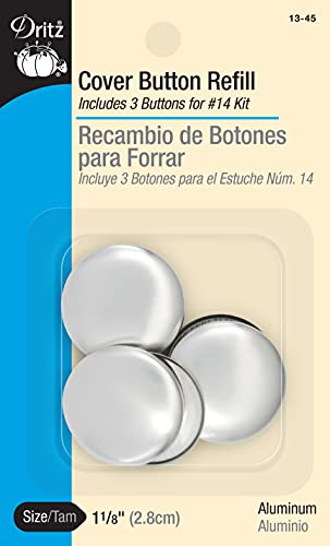 Dritz Cover Button Refill Ersatzknopf, Nickel, Size 45-1-1/8-Inch, 3 von Dritz