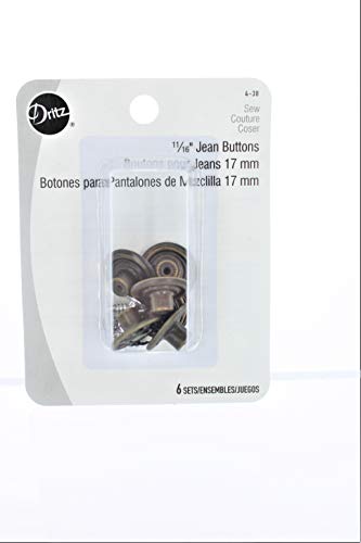 Dritz 11/16" Jean Buttons Jeansknöpfe, Messing antik-Optik, 11/16-Inch, 6 Dritz 11/16" Jean Buttons Jeansknöpfe, Messing antik-Optik, 11/16-Inch, 6 von Dritz