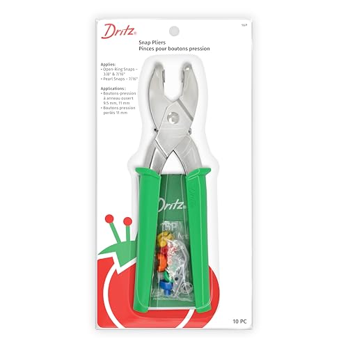 Dritz 16P Druckknopf-Zange, Größe 15 (3/8 Zoll) und Größe 16 (7/16 Zoll), Metall von Dritz