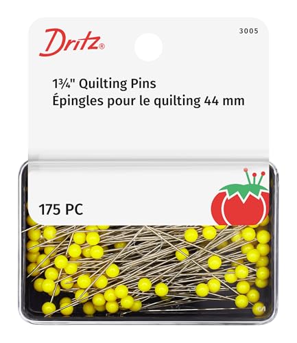 Dritz 3005 Quiltnadeln, 3,5 cm, Gelb (175 Stück) von Dritz