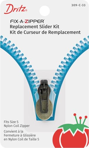 Dritz 309-C-33 Ersatzschieber-Set für Größe 5 Spiralreißverschluss, Nylon, gunmetal, Fix-A-Zipper Replacement Slider Kit for Size 5 Coil Zipper Dritz 309-C-33 Ersatzschieber-Set für Größe 5 Spiralreißverschluss, Nylon, gunmetal, Fix-A-Zipper Replacement Slider Kit for Size 5 Coil Zipper von Dritz
