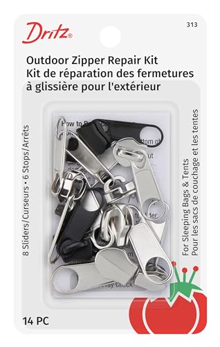 Dritz 313 Reißverschluss-Reparatur-Set für den Außenbereich, Outdoor Zipper Repair Kit von Dritz