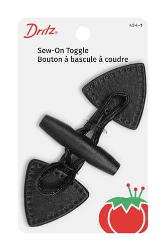 Dritz 454-1 Knebelknopf zum Aufnähen, Sonstige, Schwarz mit dunklem Holzknopf, Sew-On Toggle Dritz 454-1 Knebelknopf zum Aufnähen, Sonstige, Schwarz mit dunklem Holzknopf, Sew-On Toggle von Dritz