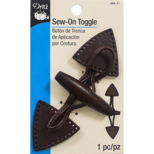 Dritz 454-11 Knebelknopf zum Aufnähen, Sonstige, Braun mit dunklem Holzknopf, Sew-On Toggle Dritz 454-11 Knebelknopf zum Aufnähen, Sonstige, Braun mit dunklem Holzknopf, Sew-On Toggle von Dritz