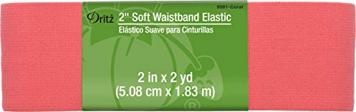 Dritz 5,1 cm, Weicher elastischer Bund, Koralle, 2" von Dritz
