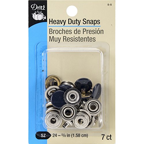 Dritz 5/8" Heavy Duty Snaps Druckknöpfe, Navy, Size 24 (5/8-Inch), 7 von Dritz
