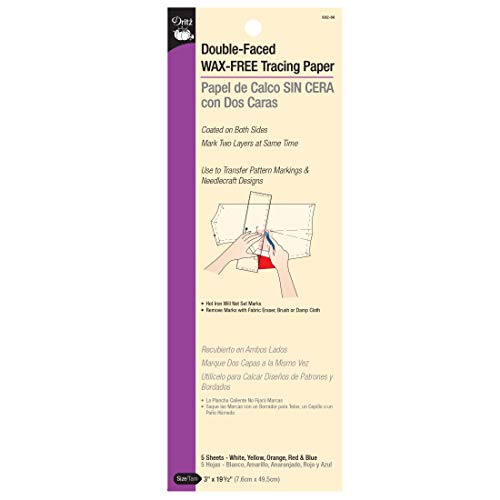 Dritz 632-66 Transparentpapier, doppelseitig, wachsfrei, 7 x 48 cm, verschiedene Farben (5 Stück) von Dritz