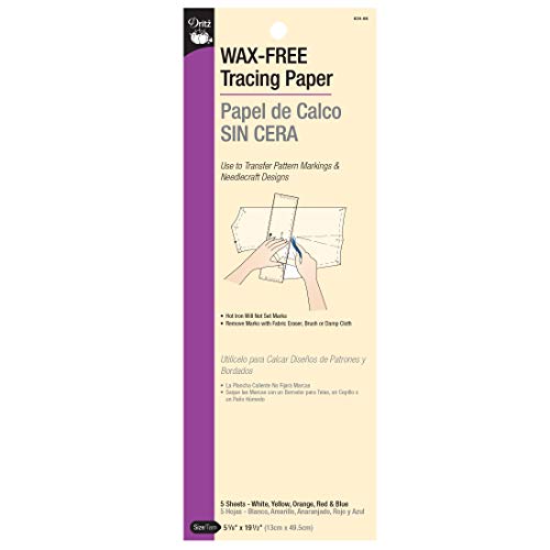 Dritz 634-66 Transparentpapier, wachsfrei, 14,8 x 49,1 cm, verschiedene Farben (5 Stück) von Dritz