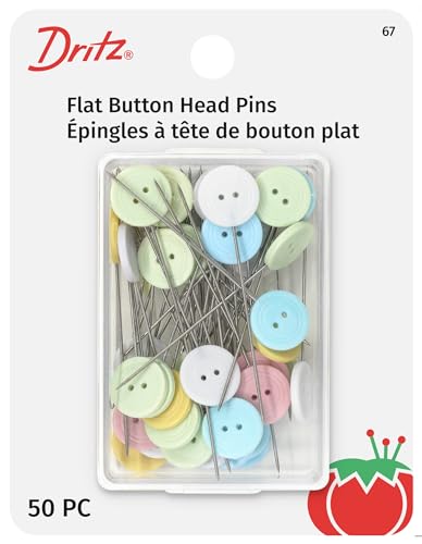Dritz 67 Flachkopfstifte, Knopf, 4,4 cm, 50 Stück 1-3/4-Inch Sortiert von Dritz