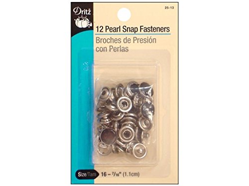 Dritz 7/16-Inch Pearl Snap Fasteners, 12 Sets, Black Druckknöpfe, Perle, Schwarz, Size 16 12-Pack von Dritz