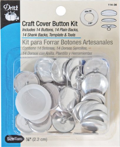 Dritz 7/8" Craft Cover Button Kit Knopf-Set, Nickel, Size 36 (7/8-Inch) von Dritz