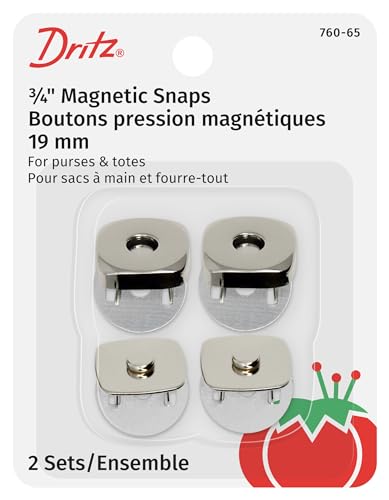 Dritz 760-65 Magnetverschluss, quadratisch, 3/4 Zoll, Nickel, 2 Sets von Dritz