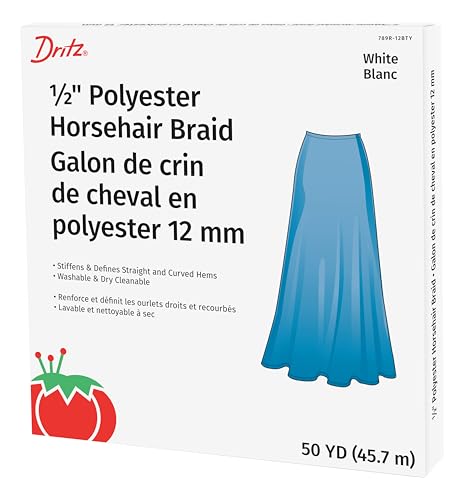 Dritz 789R-12BTY Rosshaar-Geflecht, Polyester, Weiß, 1,27 cm x 45,7 m von Dritz