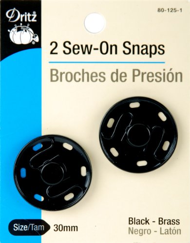 Dritz 80-125-1 Druckknöpfe zum Aufnähen, schwarz, 30mm, 2 von Dritz