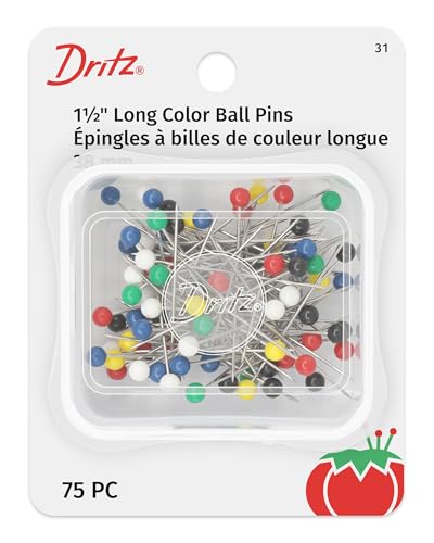 Dritz 81264 3,8 cm Lange Kugelnadeln, 75 Stück, Verschiedene Farben Gerade Stifte, sortiert, 1-1/2-Inch, Count Dritz 81264 3,8 cm Lange Kugelnadeln, 75 Stück, Verschiedene Farben Gerade Stifte, sortiert, 1-1/2-Inch, Count von Dritz